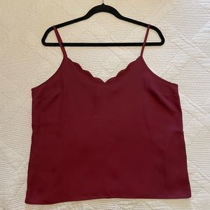 Maroon Scalloped Express Tank Top Size L